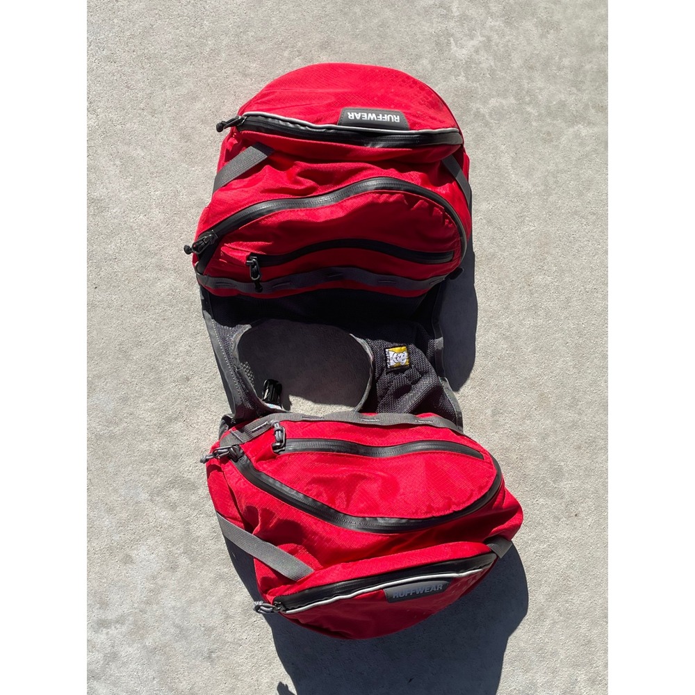 Ruffwear Palisades Pack Red Dog Backpack Hiking Camping Harness Medium